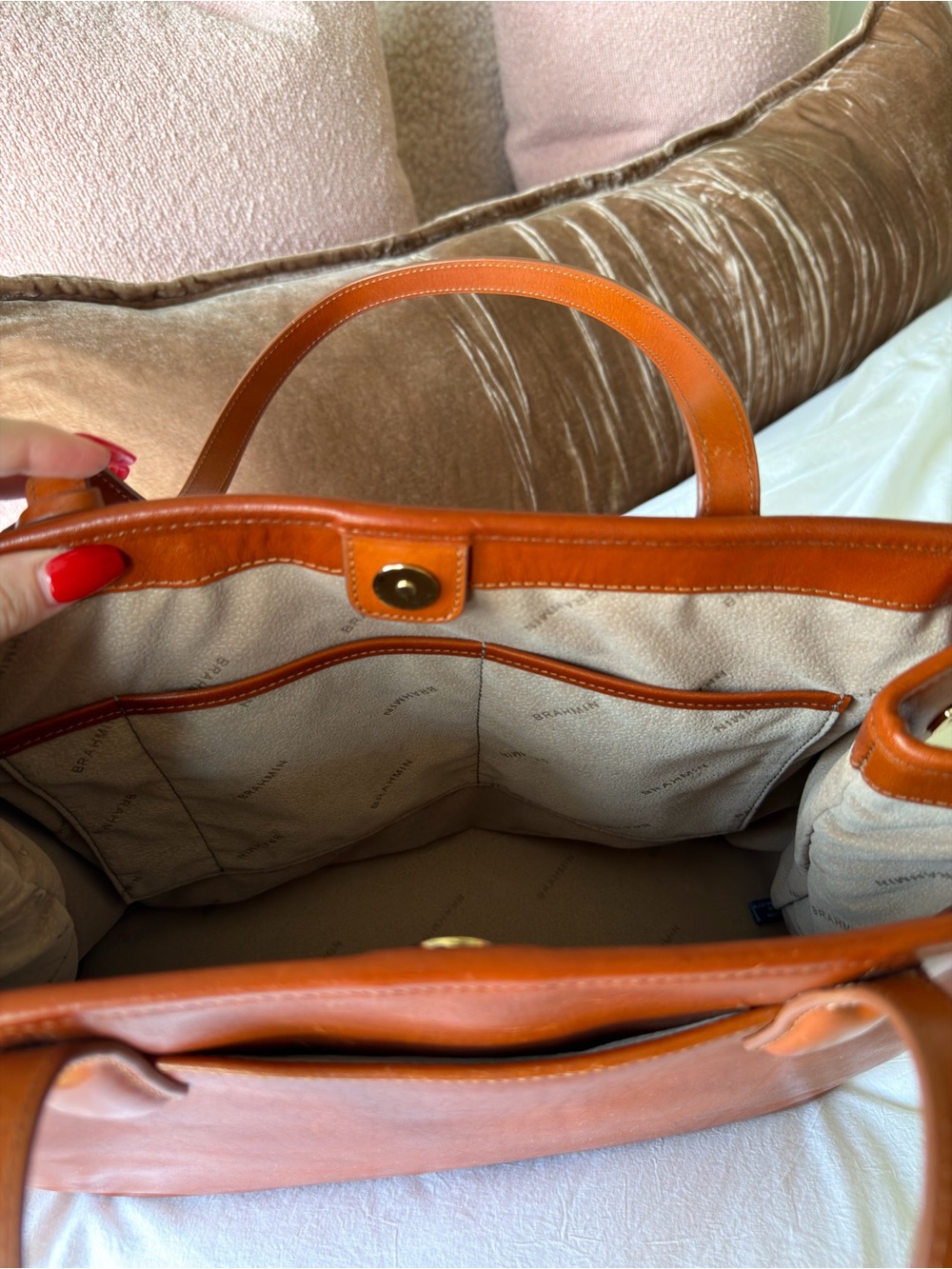 Brahmin Medium Julian Leather Bag In Honey Topsail - Picture 7 of 14